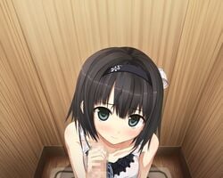 alishima_alice black_hair blush censored cura game_cg monobeno penis wet