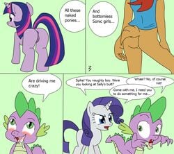 3pac anus chipmunk comic crossover dragon equine female friendship_is_magic male my_little_pony rarity_(mlp) sally_acorn smooth_skin sonic_(series) spike_(mlp) twilight_sparkle_(mlp) unicorn