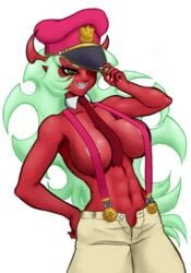 covered_nipples demon_girl demon_horns horns panty_&_stocking_with_garterbelt red_skin scanty_daemon soubriquetrouge tagme wingbird