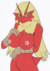 blaziken breasts color female female_only front_view nipples nude pokemon pokemon_(species) solo sya tagme