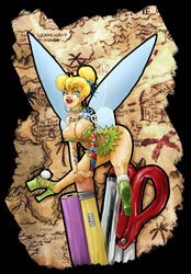 big_ass big_breasts big_lips bimbo blonde_hair blue_eyes disney exposed_breasts exposed_nipples fairy high_heels looking_at_viewer nipples open_toe_shoes slutified srpng tattoo tinker_bell wings