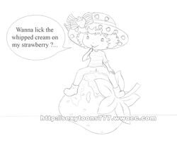 clothing monochrome sexytoons777 strawberry_shortcake strawberry_shortcake_(2003) tagme url