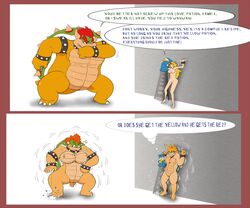 bowser female female_bowser ftm_transformation gender_transformation genderswap_(ftm) genderswap_(mtf) green_shell kamek koopa male_focus mario_(series) nintendo princess_peach rule_63 shell spiky_shell transformation utsuo-kami