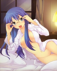 blue_hair blush clothing glasses large_breasts sylfid tagme the_familiar_of_zero zero_no_tsukaima