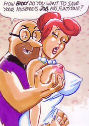 areola bangs cheating closed_eyes erect_nipples female hair_bun hanna-barbera huge_breasts huge_nipples human imminent_sex joe_gravel lips male married milf mr._slate nipples open_mouth perky_breasts pleasure_face red_hair straight text the_flintstones thick_lips tongue wilma_flintstone