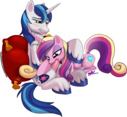 friendship_is_magic husband_and_wife my_little_pony oral_sex pandadox penis princess_cadance_(mlp) shining_armor_(mlp) smooth_skin