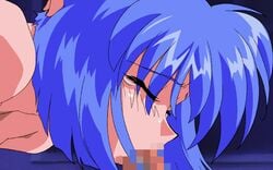 2d 90s animated blue_hair censored deepthroat feet_out_of_frame fellatio female forced_oral forced_to_watch game_cg hands human human_female human_male human_only irrumatio lilia_milcrave loop male oral penis rape raped_couple sex short_hair sogna straight tears viper_(series) viper_f40