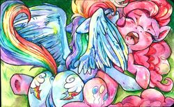 bcs friendship_is_magic my_little_pony pink_hair pinkie_pie_(mlp) rainbow_dash_(mlp) smooth_skin