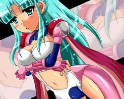 blue_hair blush golden_sun gomabee huge_breasts mia_(golden_sun)