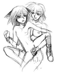 1boy 1boy1girl 1girls cat_ears cat_humanoid catboy drawn female femboy femboy_on_female hellsing male malesub schrodinger seras_victoria sketch tagme