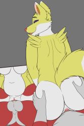 absurd_res ass bedroom_eyes big_breasts black_sclera blep bodily_fluids breasts butt_grab canid canine canis coloredprinter delphox digital_media_(artwork) duo eyelashes female first_person_view fox from_behind_position fur generation_6_pokemon genitals hair half-closed_eyes hand_on_butt hi_res hybrid looking_at_viewer low-angle_view male male/female male_penetrating male_pov mammal multicolored_body multicolored_fur multicolored_hair narrowed_eyes nintendo nude open_mouth penetration penile penile_penetration penis penis_in_pussy pokémon_(species) pokemon pokemon_(species) pussy seductive sex simple_background smile standing standing_sex tongue tongue_out vaginal_penetration video_games white_body yellow_body yellow_fur