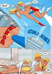 2girls blonde_hair blue_eyes bondage clone clonecest dc dcau extro female femdom femsub galatea hourglass_figure justice_league kara_in-ze kara_zor-el multiple_girls navel nipples rape strap-on strap-on_over_clothes supergirl superheroine vaginal_penetration yuri