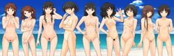 6+girls 9girls amagami beach black_eyes black_hair breasts brown_eyes brown_hair morishima_haruka multiple_girls nakata_sae nanasaki_ai nipples pubic_hair pussy sakurai_rihoko smile tachibana_miya tagme tanamachi_kaoru tsukahara_hibiki tsukasa_ayatsuji