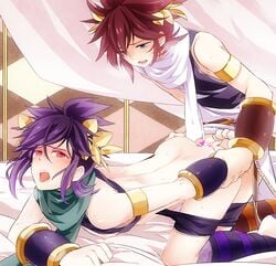 2boys anal black_hair black_hair_bottom brown_hair brown_hair_on_black_hair brown_hair_top dark_pit domination gay izumo_(artist) kid_icarus kid_icarus_uprising light_hair_on_dark_hair male multiple_males nintendo pit pit_(kid_icarus) sex tagme yaoi