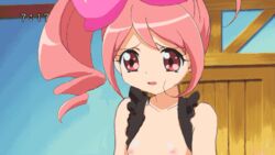 1girls animated animated_gif edit edited edited_screencap female female_only gif jewelpet jewelpet_kira_deco! nude_filter oomiya_pink pink_hair sanrio solo solo_female tagme undressing