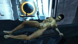 1girls 3d alyx_vance breasts completely_naked completely_nude female female_only gordon_freeman half-life_(series) half-life_2 hev_suit human human_female human_only lambda_symbol nipples nude nude_female pizzapiss solo tagme