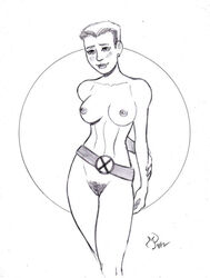 black_and_white marvel michael_powell new_mutants nipples pussy rahne_sinclair sketch wolfsbane_(x-men) x-men