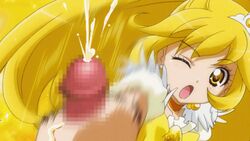 1girls animated artist_request censored clothing cum cumshot faceless_male gif handjob loop mosaic_censoring one_eye_closed penis pretty_cure smile_precure yayoi_kise yellow_eyes yellow_hair