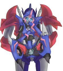 arcee arcee_(prime) female nerdess optimus_prime simple_background spreading straight tear transformers transformers_prime white_background