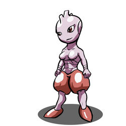 anthro breasts clothes colored female female_only oniontrain pokémon_(species) pokemon rule_63 solo standing tagme topless tyrogue