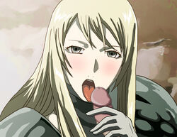 blonde_hair blush censored claymore fellatio galatea_(claymore) oral tagme