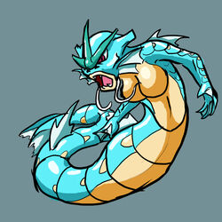 anthro breasts colored female female_only gyarados nude pokémon_(species) pokemon solo tagme tail tail_fin