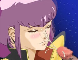 artist_request censored female gundam gundam_zz haman_karn penis pink_hair tagme