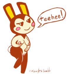 animal_crossing breasts bunnie_(animal_crossing) female female_only nintendo nipples pussy rabbit ratbutts red_fur source_request year_request