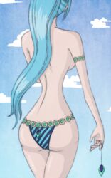 1girls ass blue_hair duskchant female female_only long_hair nefertari_vivi one_piece panties princess solo topless