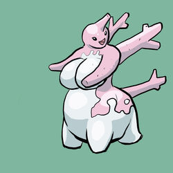 anthro breasts colored corsola female female_only nude pokemon pokemon_(species) solo standing tagme teal_background