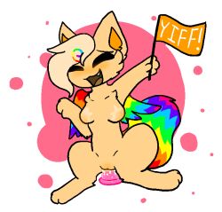 female furry furry_only holding_flag kittydogcrystal rainborange_(kittydogcrystal)