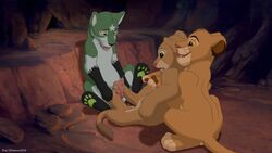 cub disney feline female female_feral feral footjob fur lion lioness male mammal nala penis simba straight tagme the_lion_king young