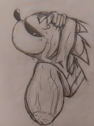 breasts mayday_(negativesymptom) negativesymptom_(artist) paper_drawing sonic.exe