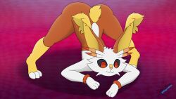 absurd_res anthro fakemon generation_4_pokemon generation_8_pokemon hi_res humanoid jack-o'_pose lopunny male nintendo pokemon pokemon_(species) pose scorbunny solo whygenamoon