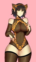 big_breasts brawlhalla eirlys female female_only hattori_(brawlhalla) leopard_ears tights