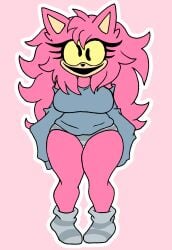 big_thighs clothes drawn't eimy eimy_(rabbitseasonart) female female_only furry oc panties solo_female sonic.exe sonic.exe_(creepypasta) sonic.exe_(series)