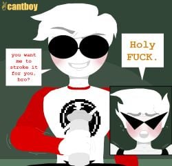 adam's_apple assisted_masturbation blush brother/brother brother_and_brother brother_fucking_brother brothers cantboy dave_strider dirk_strider gay gay_incest handjob homestuck incest penis self_upload siblings tagme white_body white_skin