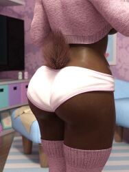 3d 3d_(artwork) ass ass ass_focus big big_ass big_butt bunny_girl bunny_tail dark-skinned_female dark_skin daz3d daz_3d daz_studio female female_only jordanja monster_girl panties rabbit_girl sweater thighhighs