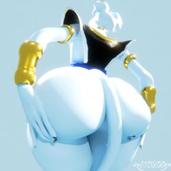 3d anthro ass ass_up beerus big_ass bottom_heavy bracelet clothed clothing collar domestic_cat dragon_ball dragon_ball_super felid feline felis fusion huge_ass humanoid jaiblizz jewelry male mammal nude solo solo_focus thick_thighs whis