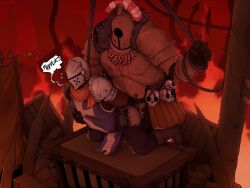 anal_sex armor crusader_(darkest_dungeon) darkest_dungeon gay gay_sex hanging male_only noose rape ripped_clothing ripped_pants size_difference sludge666 warlord_(darkest_dungeon) yaoi