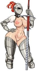 1girls abs armet armor big_breasts breasts couter cuisse female_knight female_only flamberge gauntlets greaves hand_on_hip hand_on_own_hip helmet holding_sword holding_weapon inverted_nipples jpeg kardia_of_rhodes knight large_breasts light-skinned_female light_skin muscular_female naked_armor nisetanaqa plate_armor poleyn pussy rerebrace solo spread_legs sword thick_thighs thighs vambraces weapon white_background zweihander