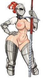 1girls abs armet armor big_breasts breasts couter cuisse female_knight female_only flamberge gauntlets greaves hand_on_hip hand_on_own_hip helmet holding_sword holding_weapon inverted_nipples jpeg kardia_of_rhodes knight large_breasts light-skinned_female light_skin muscular_female naked_armor nisetanaqa original plate_armor poleyn pussy rerebrace solo spread_legs sword thick_thighs thighs vambraces weapon white_background zweihander