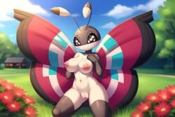 ai_generated anthro breasts furry gobabsnow insect_girl insect_humanoid pokemon pussy vivillon