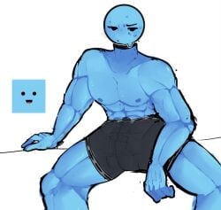 blue_body blue_skin boxers boxers_(clothing) discord_bot ellinsfw erect_penis erection erection_under_clothes erection_under_clothing hi_res high_resolution highres male_only mee6 muscles muscular muscular_male self_upload shirtless shirtless_(male) shirtless_male tip_peeking visible_penis_shape