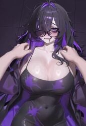 ai_generated animated ashcandyc big_breasts black_hair breasts censored cum glasses goddess_of_victory:_nikke goth label_(nikke) paizuri preview purple_hair sound tagme vaginal_penetration video