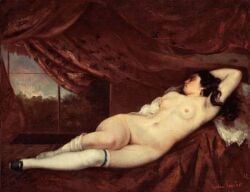 bed female female_only fine_art gustave_courbet tagme