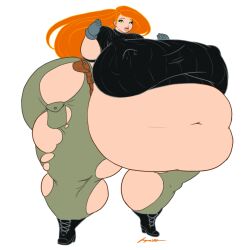 1girls areola_bulge ass belly belly_overhang big_lips boots breasts disney disney_channel fat female female_focus female_only gloves green_eyes hyper hyper_belly hyper_breasts jacques00 kim_possible kimberly_ann_possible large_ass large_breasts lips nipple_bulge orange_hair overweight overweight_female stomach thick_thighs thighs utility_belt wardrobe_malfunction