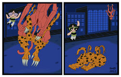 buttercup_(powerpuff_girls) cat_monster nightmare powerpuff_girls swift_(artist)