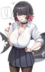 ! 1girls cleavage ellen_joe fangsod female female_only huge_breasts shark_girl shark_tail victoria_housekeeping zenless_zone_zero