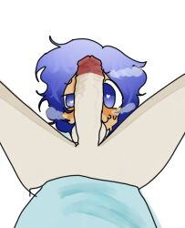 balls_on_face bare_legs big_penis blue_eyes blue_hair blush breath cyan_shirt dark_blue_fur dark_blue_hair dick_on_face heart-shaped_pupils humanization humanized large_penis light_blue_shirt love neptune neptune_(solarballs) nervous nervous_smile penis penis_on_face self_upload solarballs tan_skin uranus uranus_(solarballs)